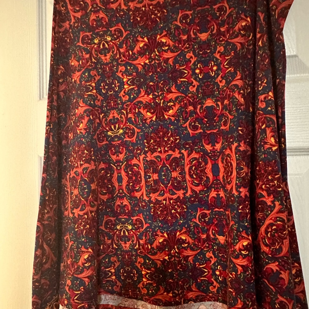 LuLaRoe Red and Blue Paisley Dress